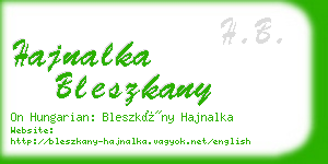 hajnalka bleszkany business card